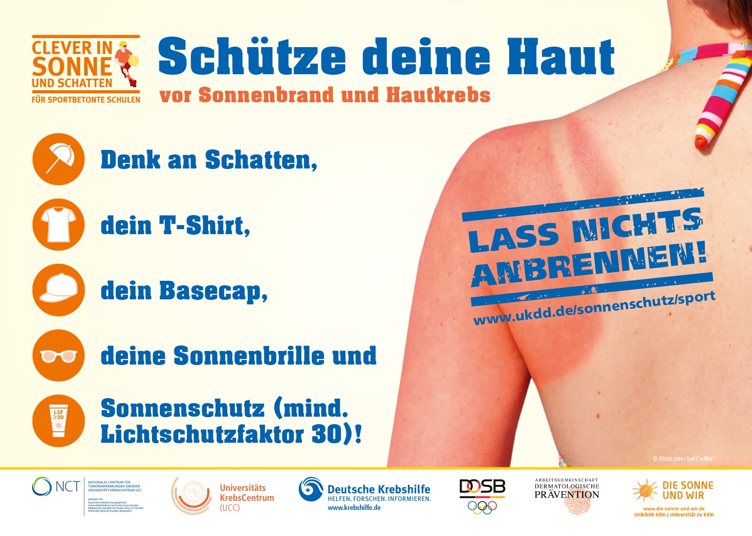 Clever in Sonne und Schatten - Verhaltenscheck-Poster für Sportler-innen