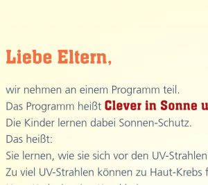 Elterninformationen SonnenschutzClown in einfacher Sprache-image
