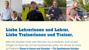 Aushang Sonnenschutz beim Sport für Lehrkräfte und Trainerteam-image