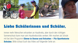 Aushang Sonnenschutz beim Sport für Schüler*innen-image