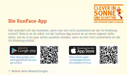 Arbeitsblatt Sun-Face App main image
